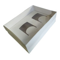 Caixa para Duas Canecas 30x22x9 BRANCA Tampa PET Com 05