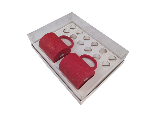 Caixa para Duas Canecas e Doces 30x22x9 BRANCO Corpo PET Com 05