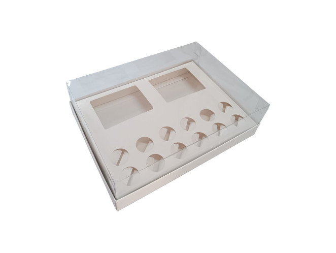 Caixa para Duas Canecas e Doces 30x22x9 BRANCO Corpo PET Com 05