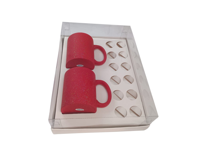 Caixa para Duas Canecas e Doces 30x22x9 BRANCO Corpo PET Com 05
