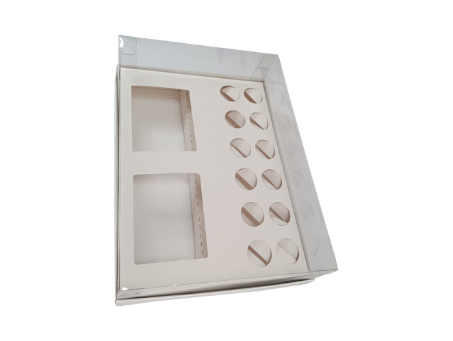 Caixa para Duas Canecas e Doces 30x22x9 BRANCO Corpo PET Com 05