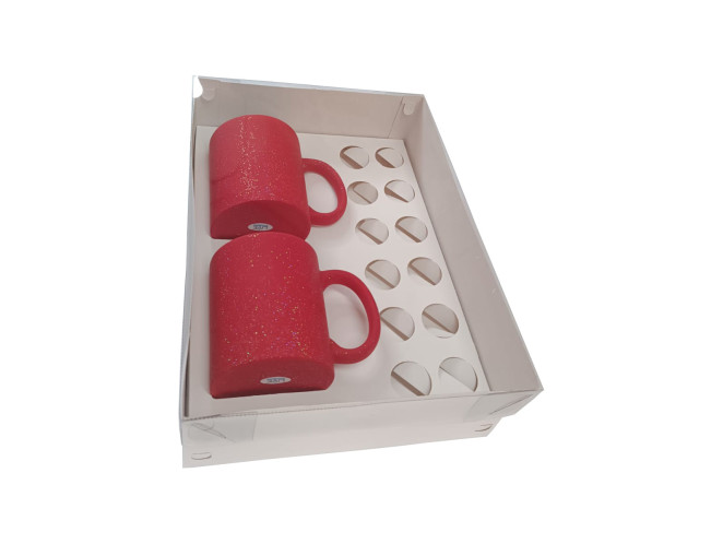 Caixa para Duas Canecas e Doces 30x22x9 BRANCO TAMPA PET Com 05