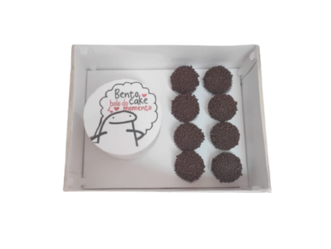 Caixa para Bolo Bento Cake e Doces 24x18,5x9 BRANCO Tampa PET Com 10