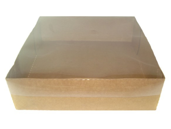 Caixa para Bolo 35x35x10 KRAFT Tampa PET Com 05