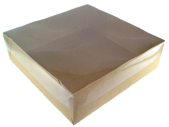 Caixa para Bolo 35x35x10 KRAFT Tampa PET Com 05 Caixa para Bolo 35x35x10 KRAFT Tampa PET Com 05