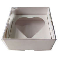 Caixa para Coração de Colher 80gr 8x8x4 BRANCO Tampa PET Com 10