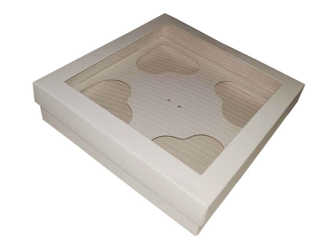 Caixa para CORAÇÃO de Colher 4x80gr 15,5x15,5x4 BRANCO Com 10