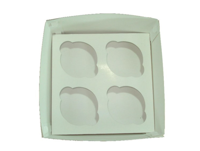 Caixa para Transporte 04 Cupcake Padrão 17x17x9 BRANCO Com 10