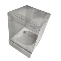 Caixa para Cupcake Alto 8x8x12 BRANCO Corpo PET Com 10