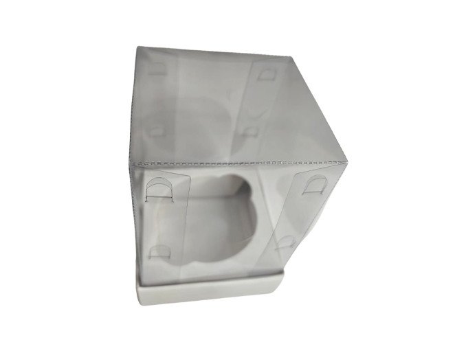Caixa para Cupcake Alto 8x8x12 BRANCO Corpo PET Com 10