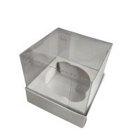 Caixa para Cup Cake Padrão 8x8x8 BRANCO Corpo PET Com 10