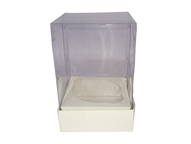 Caixa para Cupcake Alto 8x8x12 BRANCO Corpo PET Com 10