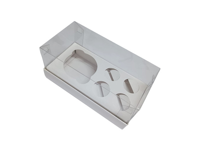 Caixa para Cup Cake e Doces 17x8,5x8 BRANCO Corpo PET com 10