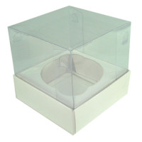 Caixa para Cup Cake Padrão 8x8x8 BRANCO Corpo PET Com 10