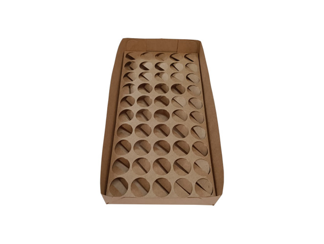 Caixa para 50 Doces com Berço Tampa PET 35x17,5x5 KRAFT Com 10
