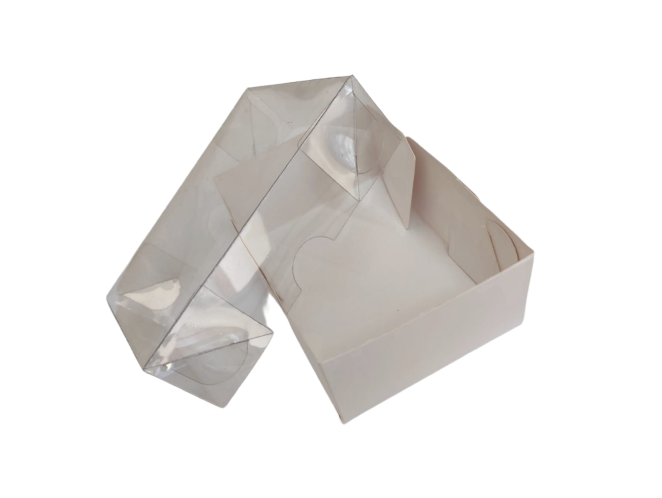 Caixa para Doces 11x8x4,5 BRANCO Tampa PET Com 10