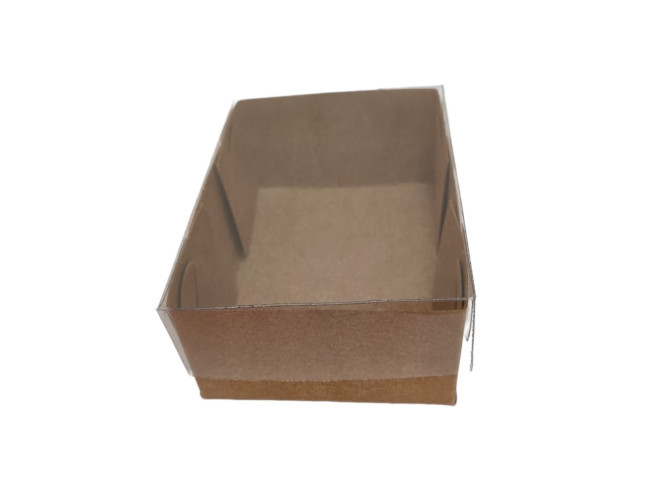 Caixa para Doces 11x8x4,5 KRAFT Tampa PET Com 10