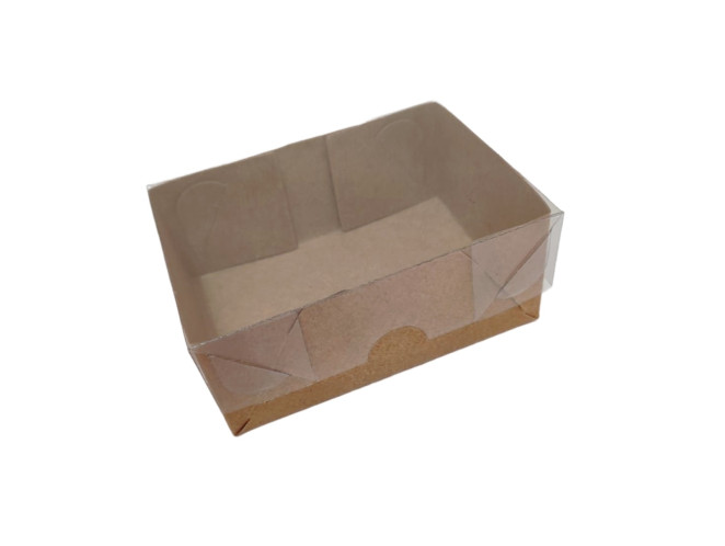 Caixa para Doces 11x8x4,5 KRAFT Tampa PET Com 10