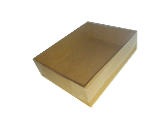 Caixa para Presente KRAFT Tampa PET 15x12x4 Com 10