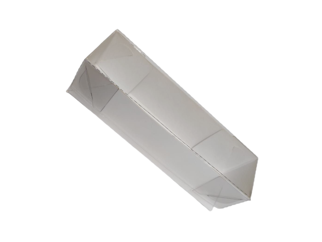 Caixa para 04 Doces 16x4x4 BRANCO Tampa PET Com 10