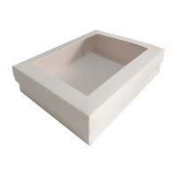 Caixa para Presente Visor PET 19,5x15x4,5 BRANCO Com 10