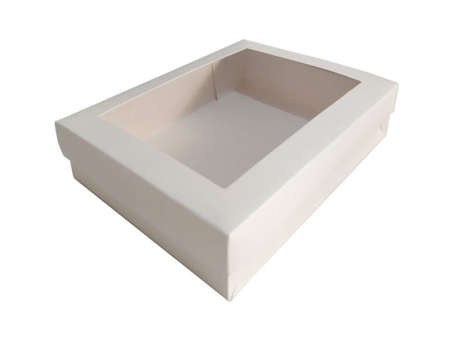 Caixa para Presente Visor PET 19,5x15x4,5 BRANCO Com 10
