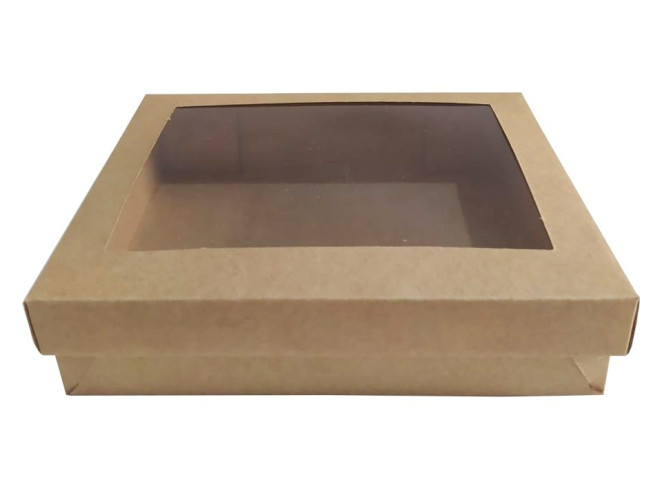 Caixa para Presente Visor PET 19,5x15x4,5 KRAFT Com 10
