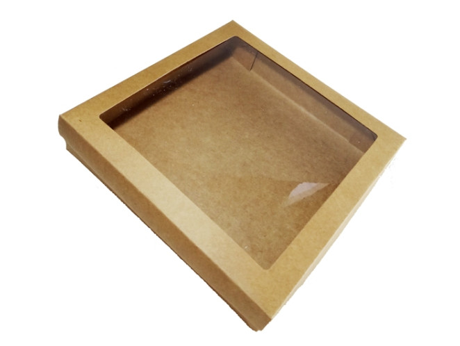 Caixa para Presente e Doce KRAFT Visor PET 25x25x5 Com 10