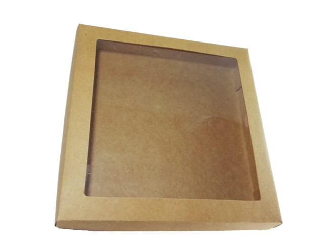 Caixa para Presente e Doce KRAFT Visor PET 25x25x5 Com 10
