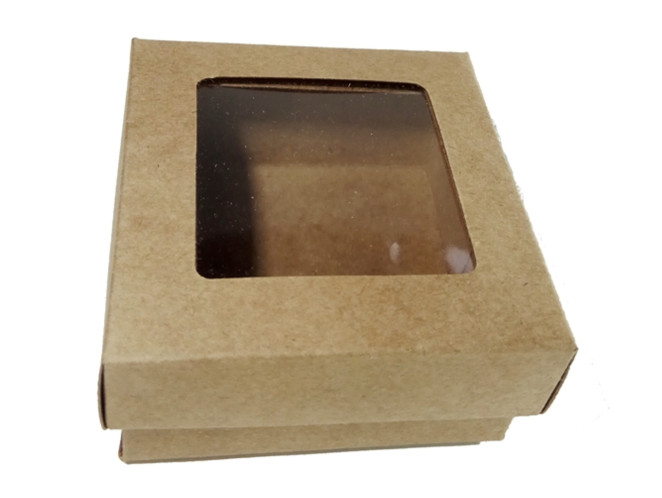 Caixa para Doces Visor PET 8x8x4 KRAFT Com 10