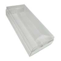 Caixa para 20  Macaron com Berço 21x9,5x4,5 BRANCO Corpo PET com 10