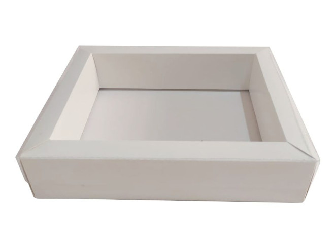 Caixa Moldura 18,5x15x4 BRANCO Tampa PET om 10