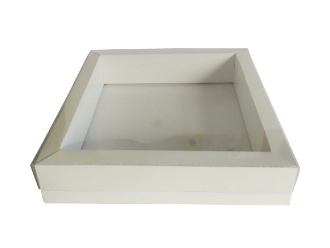 Caixa Moldura 19x19x4 BRANCO Tampa PET Com 10
