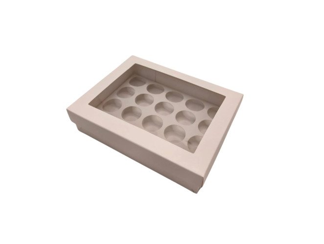 Caixa para 20 Doces Visor PET Com Berço 19,5x15x4,5 BRANCO Com 10 Caixa para 20 Doces Visor PET Com Berço 19,5x15x4,5 BRANCO Com 10