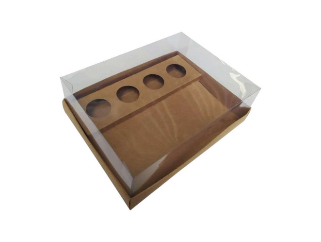 Caixa para Barra e Doces 20x15x6 KRAFT Corpo PET com 10
