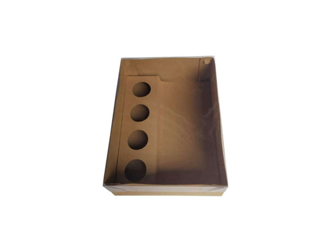Caixa para Barra e Doces 20x15x6 KRAFT Tampa PET com 10