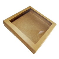 Caixa para Presente KRAFT Visor PET 21x21x4 Com 10