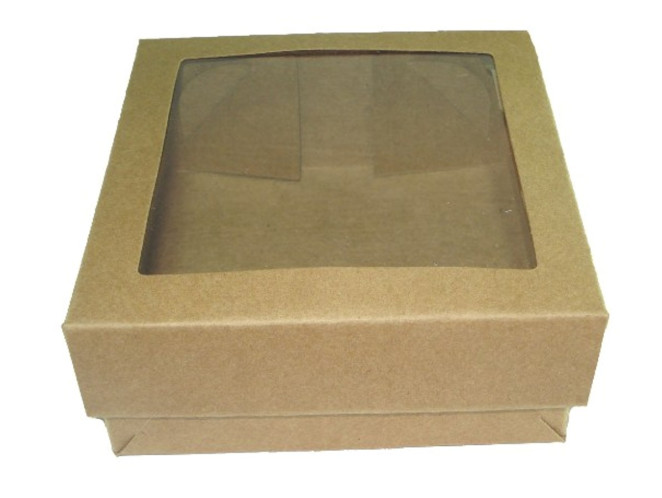 Caixa para Presente com Visor PET 11,5x11,5x4,5 KRAFT Com 10