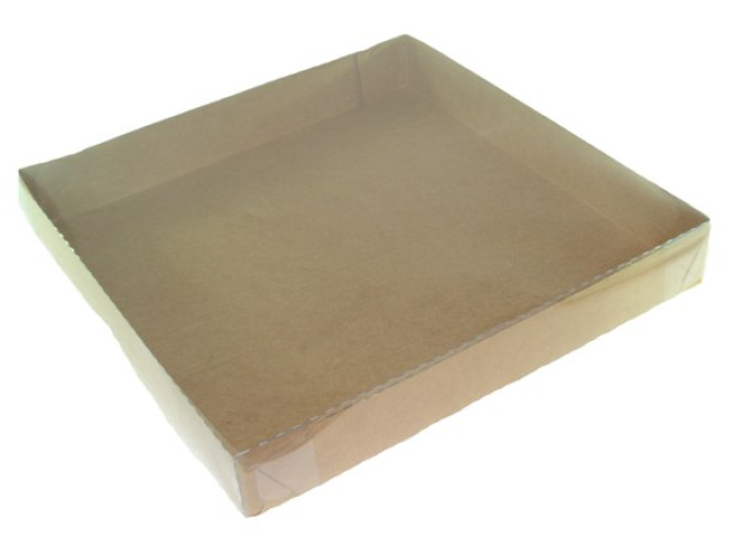 Caixa para Doces 35x35x5 KRAFT Tampa PET Com 10