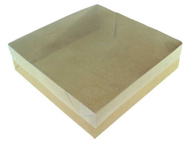 Caixa para Presentes 19x19x5 KRAFT Tampa PET Com 10