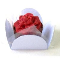 Caixeta Forma para doce 4 Pétalas 3,5x3,5x2,5 BRANCO Com 100