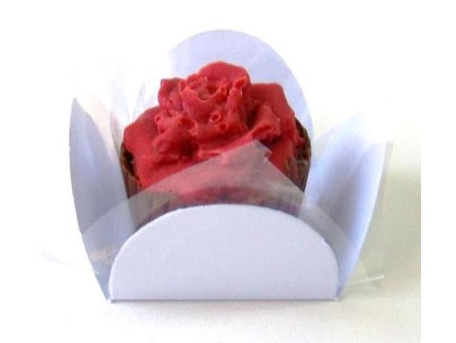 Caixeta Forma para doce 4 Pétalas 3,5x3,5x2,5 BRANCO Com 100