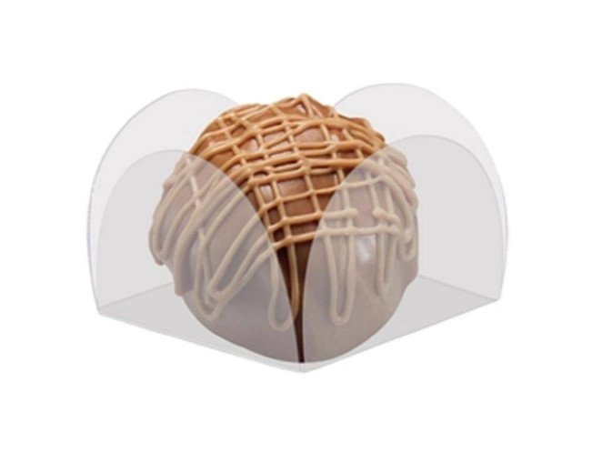 Caixeta Forma para doce 4 Pétalas 3,5x3,5x2,5 Transparente Com 100