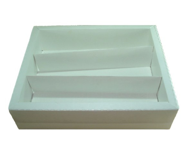 Caixa para madrinha Com Berço 28,4X23,2X6,5 BRANCO Tampa PET Com 10