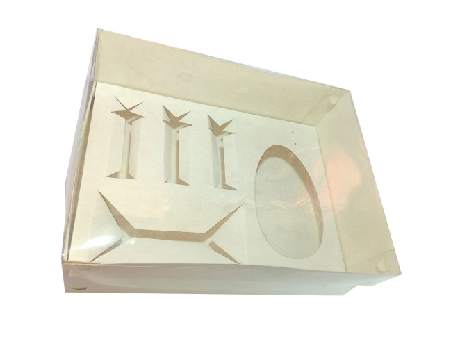 Caixa Monte seu Ovo de Colher 250gr 24x18,5x9 BRANCO Tampa PET Com 10
