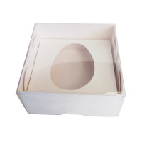 Caixa para Ovo de Colher 50gr 8x8x4 BRANCO Tampa PET Com 10
