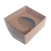 Caixa para Ovo de Colher 50gr 8x8x4 KRAFT Tampa PET Com 10