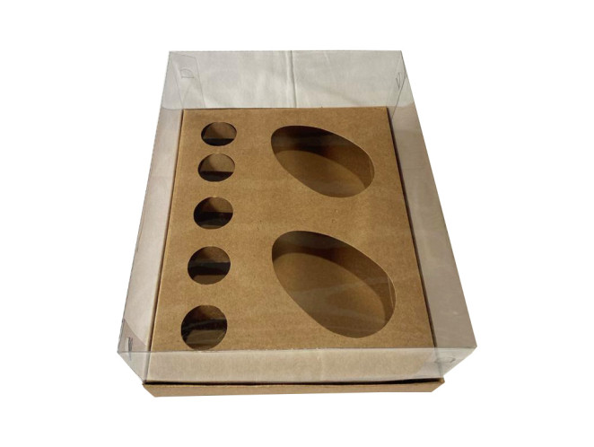 Caixa para Ovo de Colher 2x100/150gr e Doces 24x18,5x9 KRAFT Corpo PET C/05