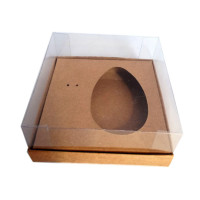 Caixa para Ovo de Colher 100/150gr 13,5x13,5x6 KRAFT Corpo PET Com 10