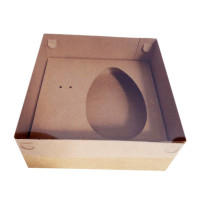 Caixa para Ovo de Colher 100/150gr 13,5x13,5x6 KRAFT Tampa PET Com 10
